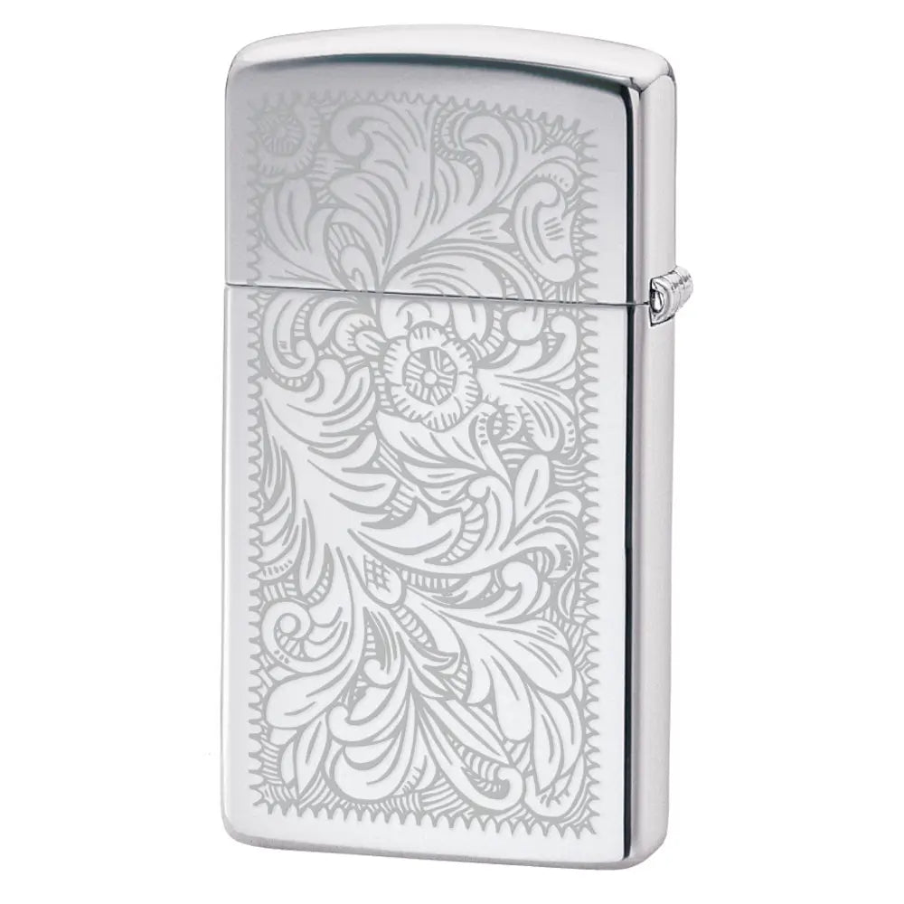 Slim Silver Venetian Lighter