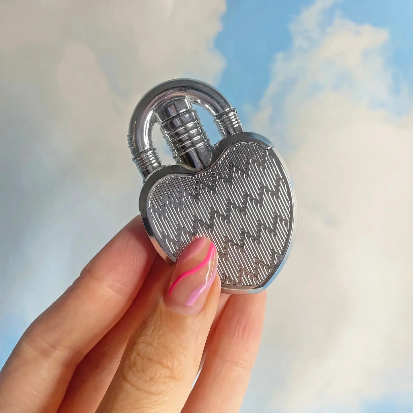Heart Lock Lighter - Silver