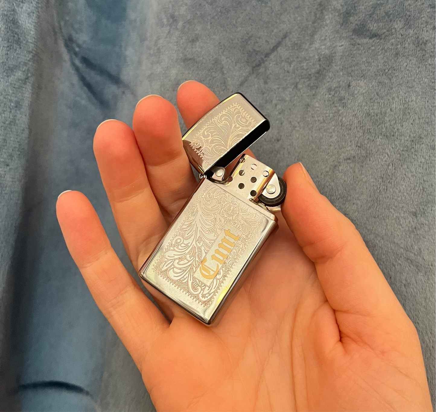 Slim Silver Venetian Lighter