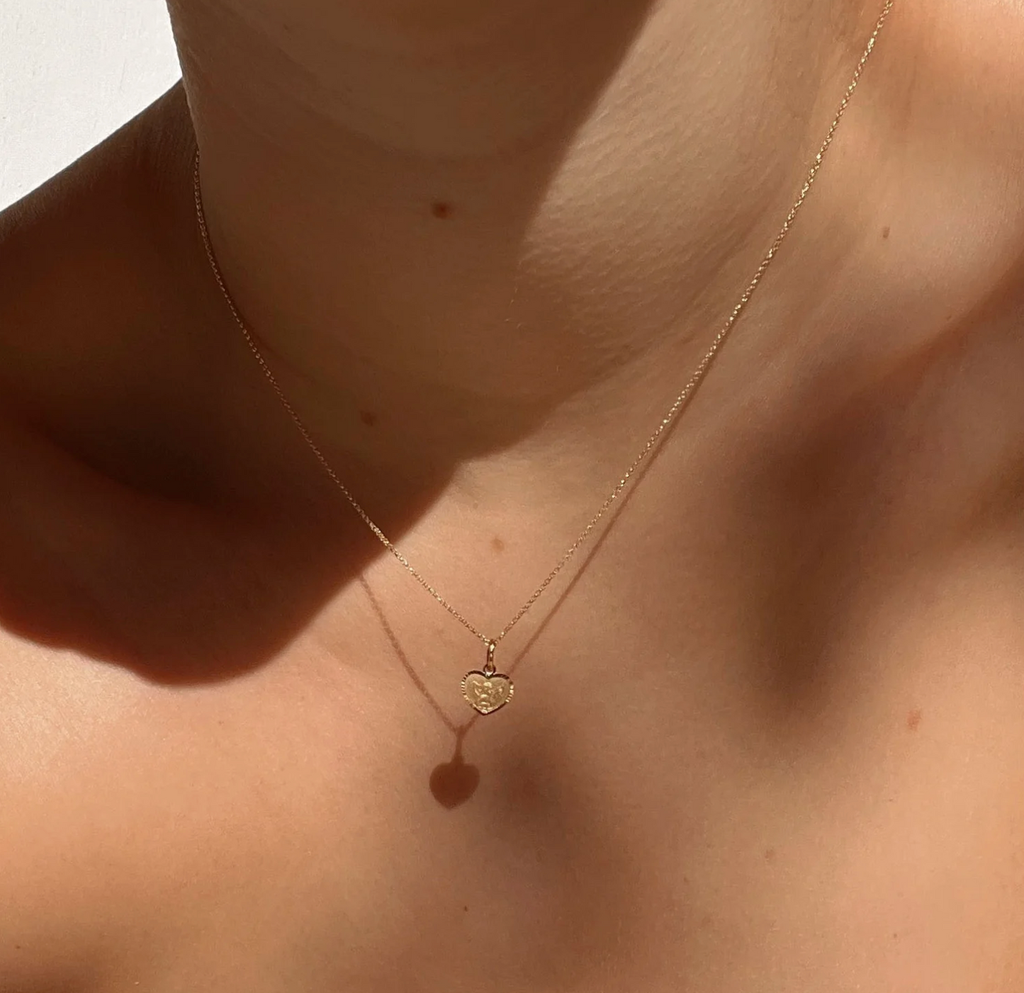 Mod + Jo 14k Cherub Heart Pendant Necklace