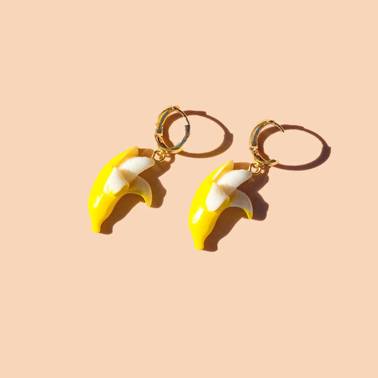 Gwen Hoop Earrings - 18K Gold Plated and Banana