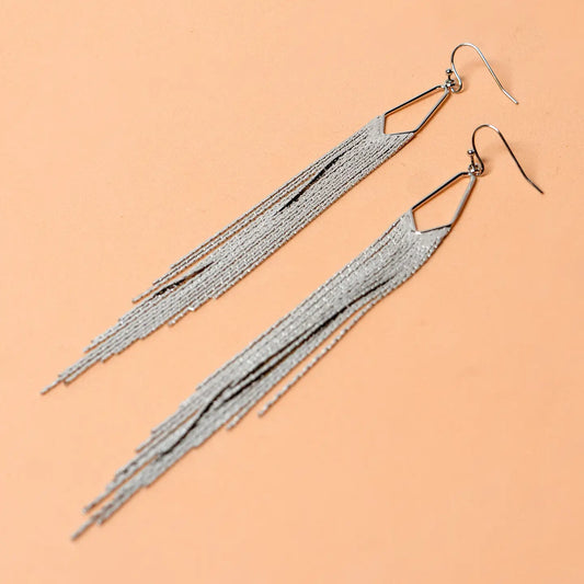 Debbie H Earring - Silver Rhodium Plated