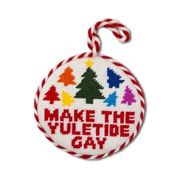 Needlepoint Ornament - Yuletide Gay