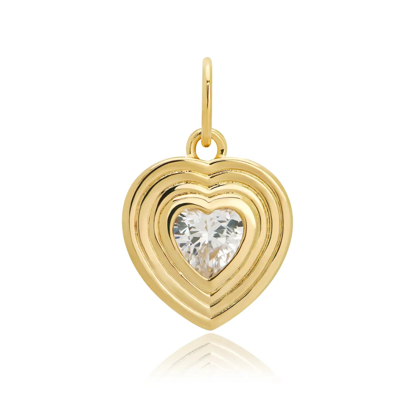 Bezel Heart Charm