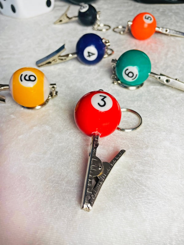 Pool Ball Roach Clip Keychain