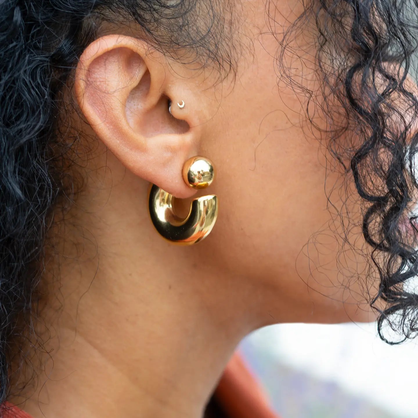 Riley Jacket Hoops - Gold Plated