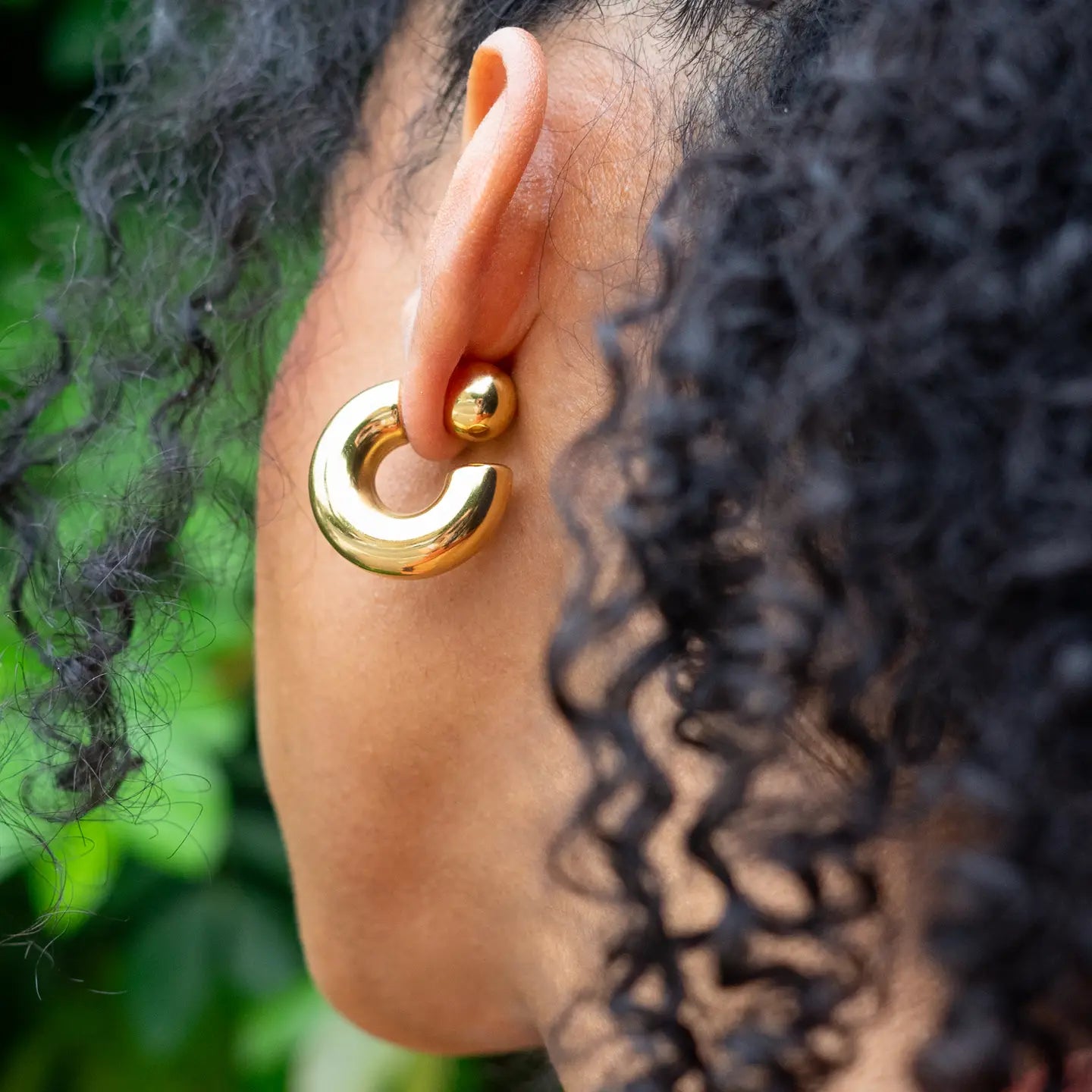 Riley Jacket Hoops - Gold Plated