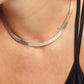 Zoe Rhodium Silver Snake Chain Necklace