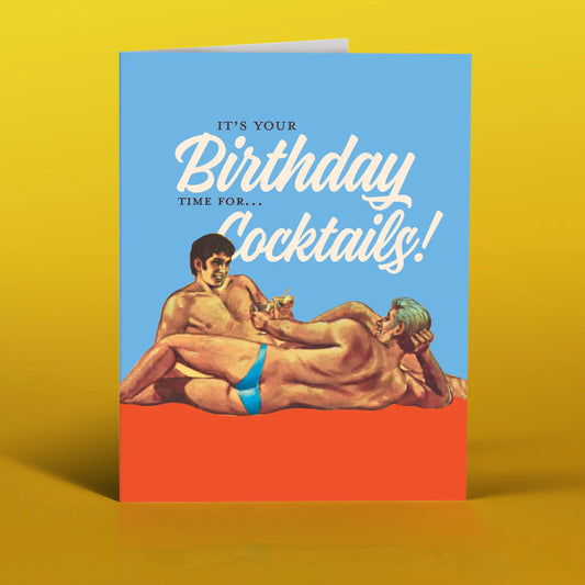 Gay Cocktails Bithday Card