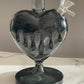 Black Drip Heart Vase