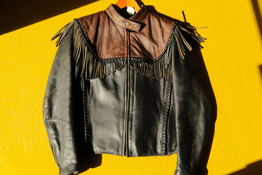 Black and Brown Fringe Jacket - Women’s S