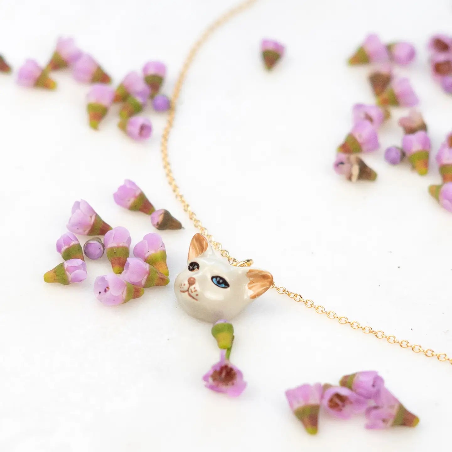 Tiny George Cat Head Necklace