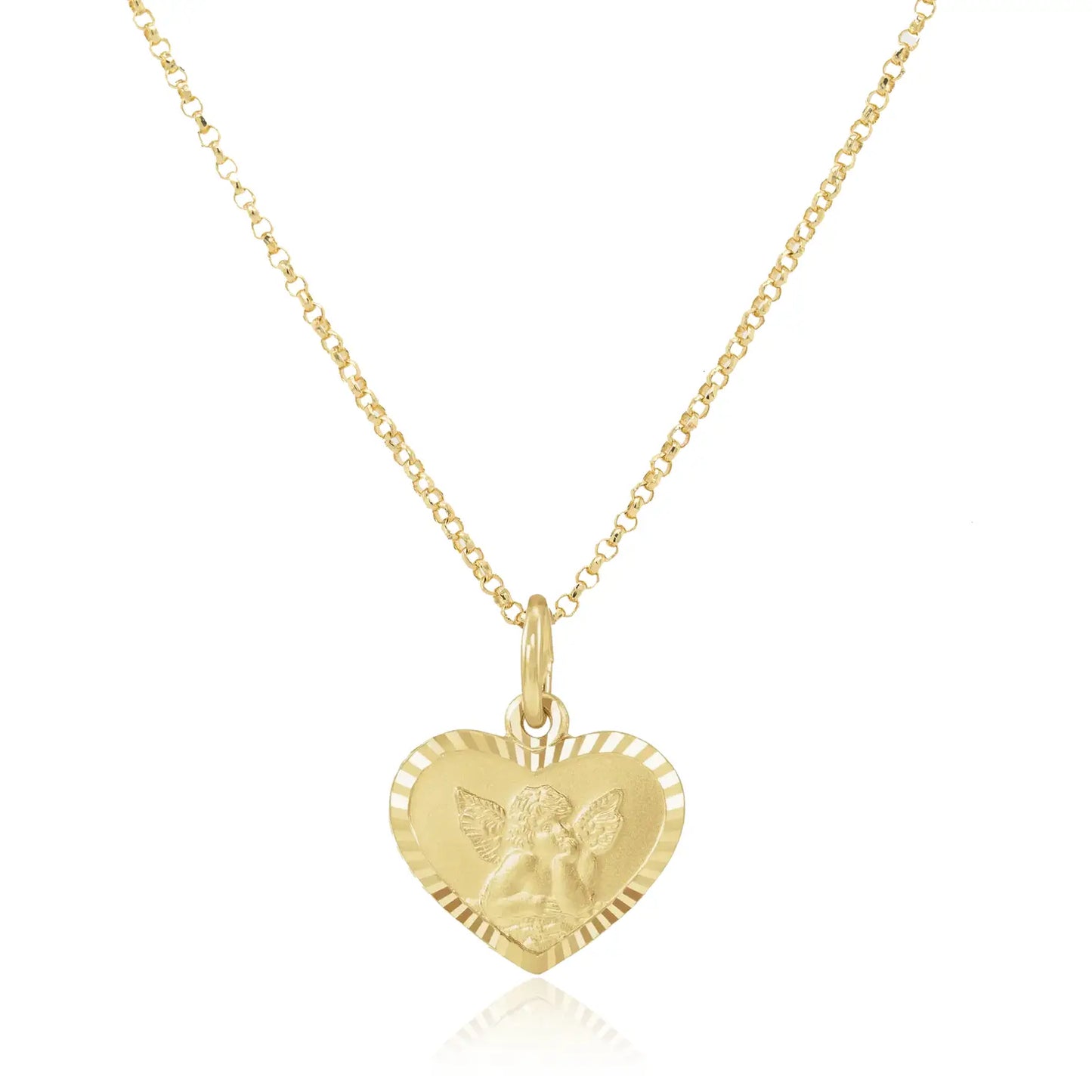 Mod + Jo 14k Cherub Heart Pendant Necklace